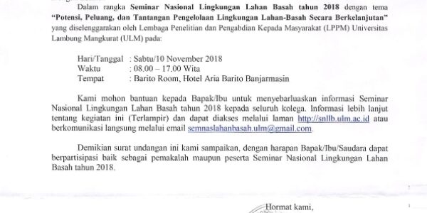 undangan Semnas Lahan Basah